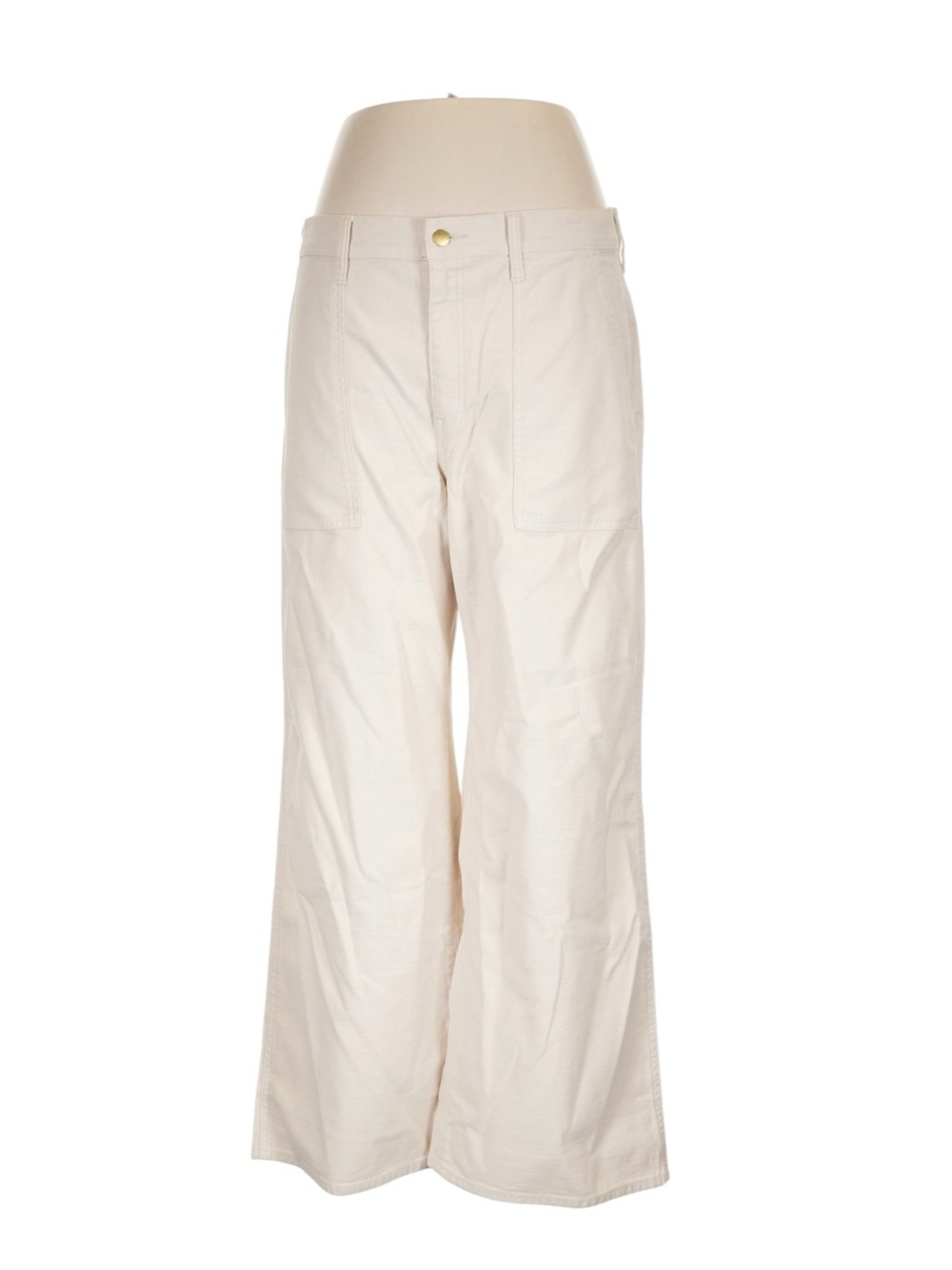 J. Crew Wide Leg Camp Pocket Utility Pants 32 Cream Natural Teacher Office NWT